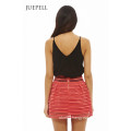 Block Color Women Mini Skirt